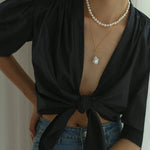 Baroque Pearl Pendant Long Necklace