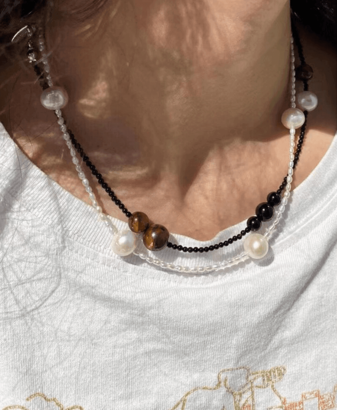 Simple Rice Pearl Necklace - Gembea Jewelry