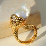 Natural Baroque Pearl Open Ring