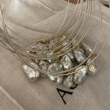 Baroque Pearl Pendant Collar Necklace