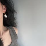 Baroque Pendant Hoop Earrings