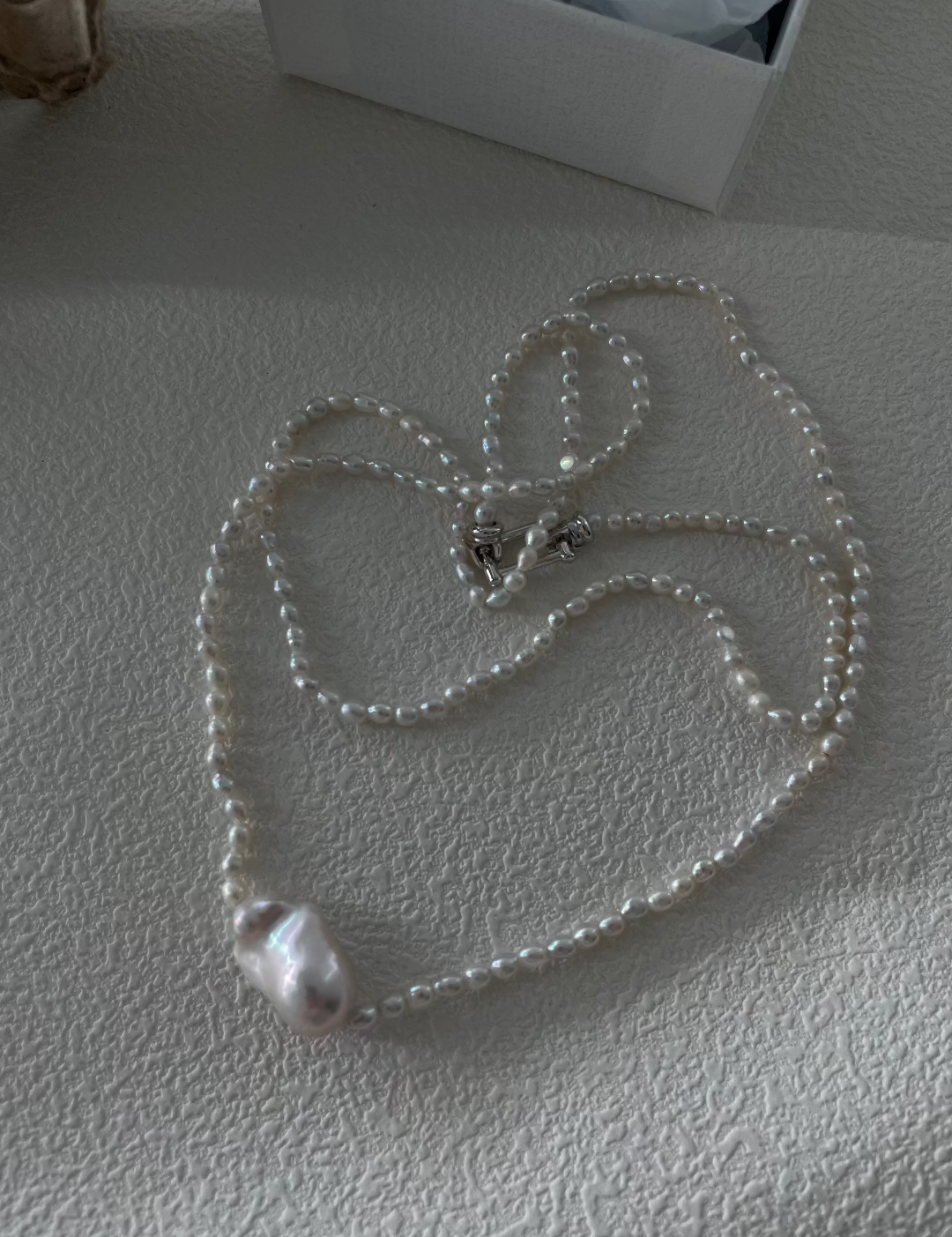 Double Layers Pearl Baroque Necklace - Gembea Jewelry