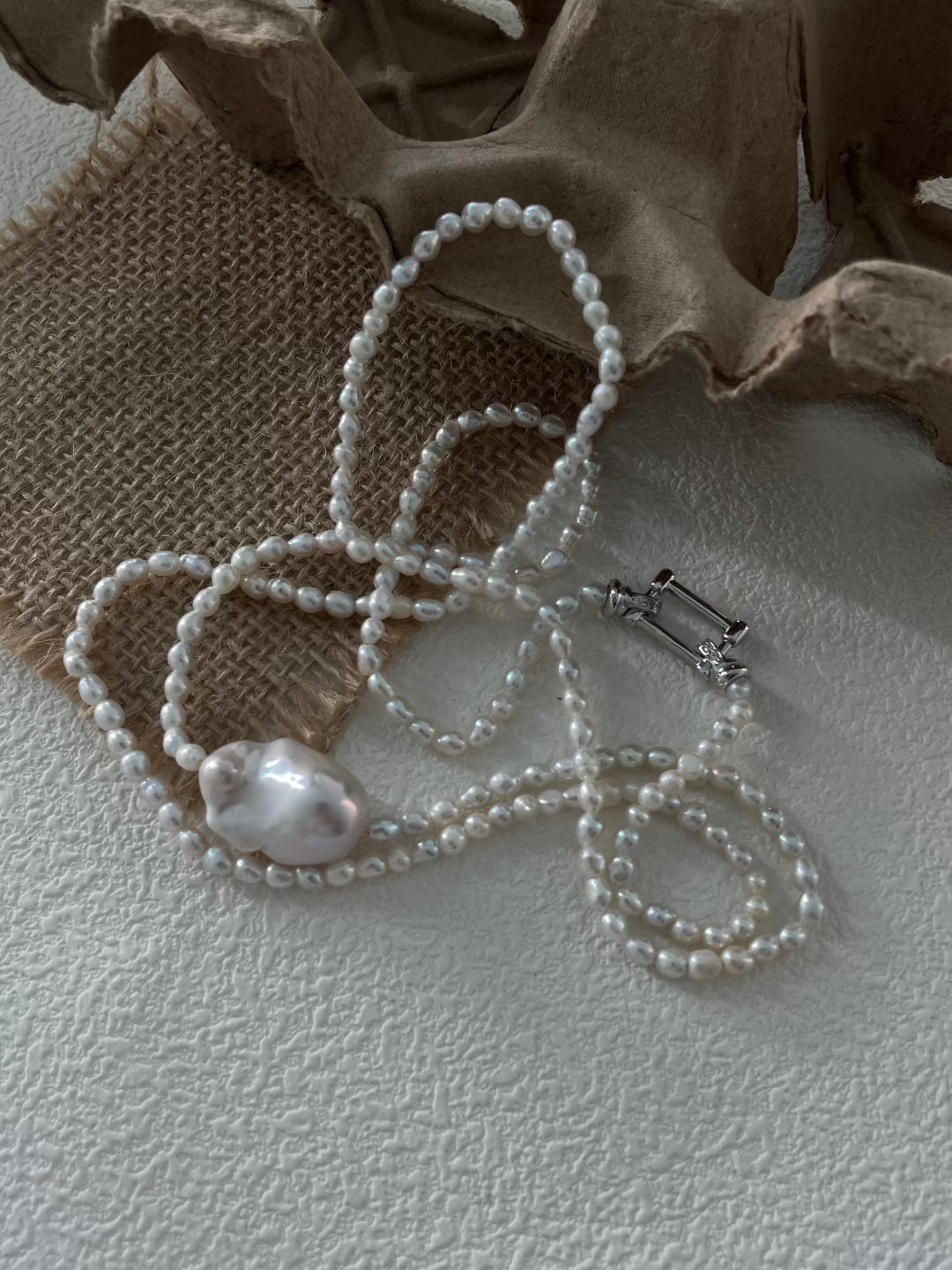 Double Layers Pearl Baroque Necklace