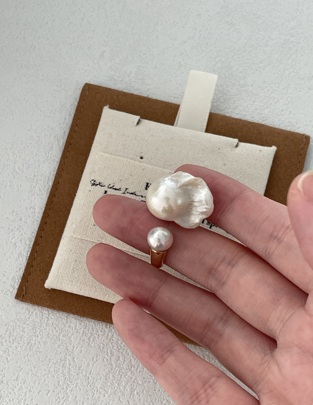 Large Baroque Pearl Open Rings