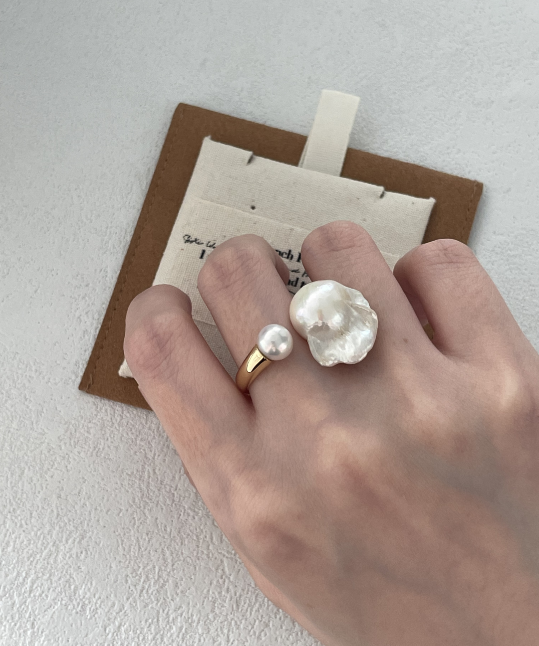 Large Baroque Pearl Open Rings