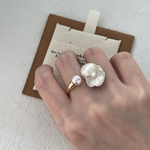 Large Baroque Pearl Open Rings