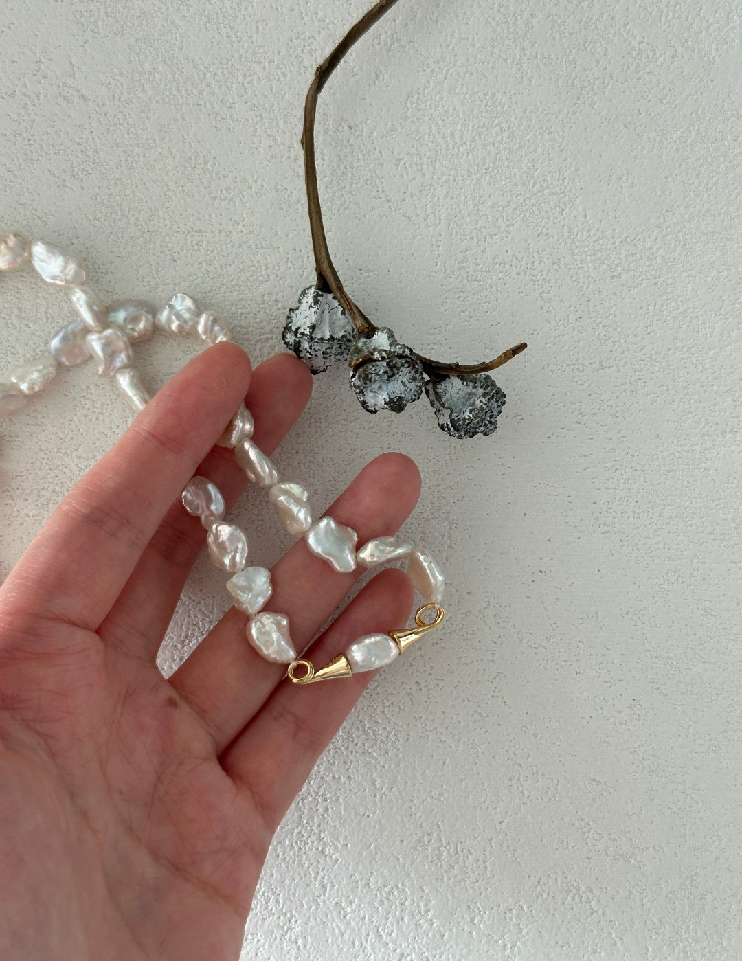 Moustache Baroque Pearl Beaded Necklace