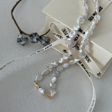 Moustache Baroque Pearl Beaded Necklace