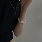 Flat Round Baroque Beaded Pearl Bracelet