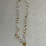 Gold Coin Pendant Baroque Pearl Necklace