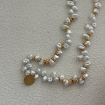 Gold Coin Pendant Baroque Pearl Necklace