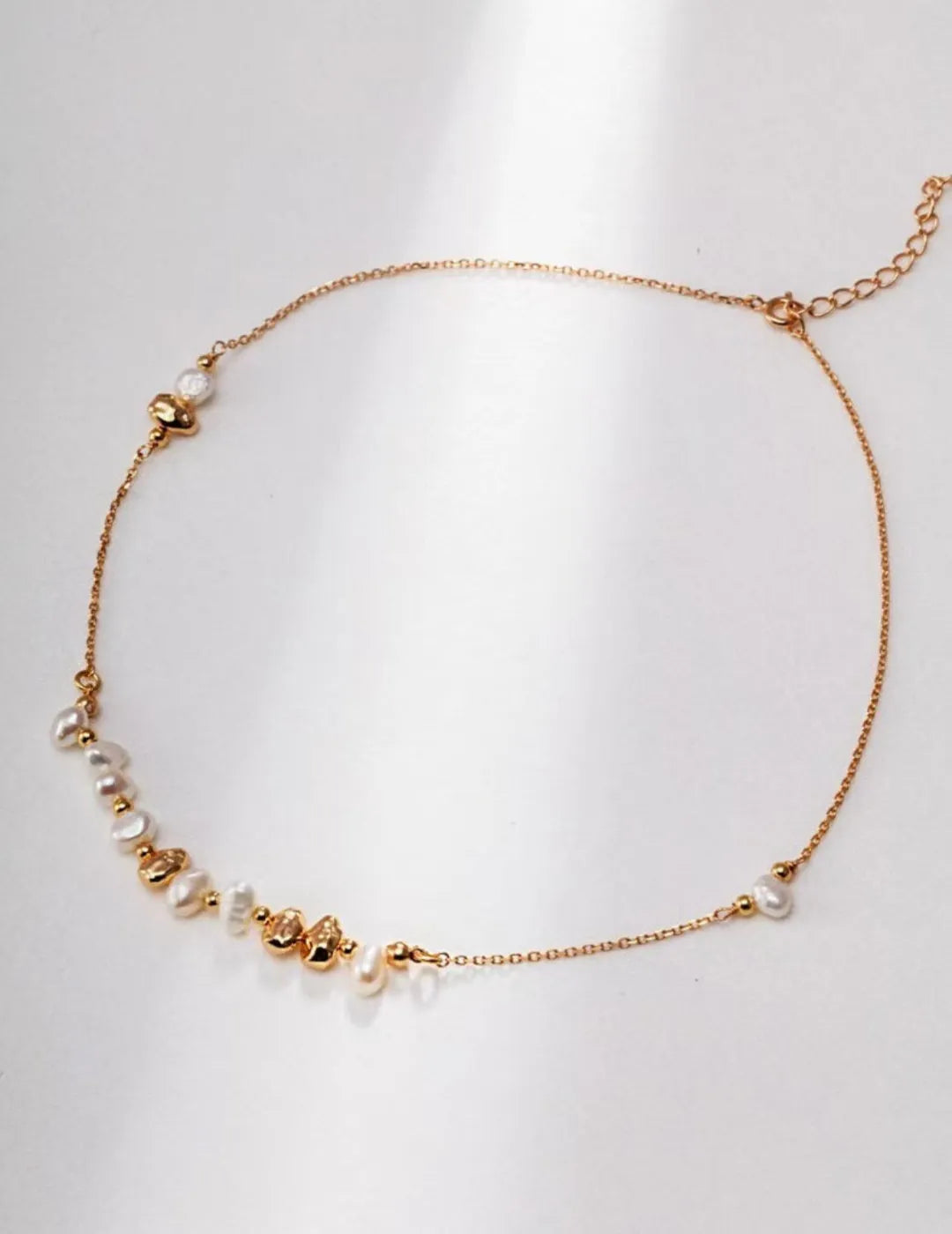 Gold Chain Pearl Necklace