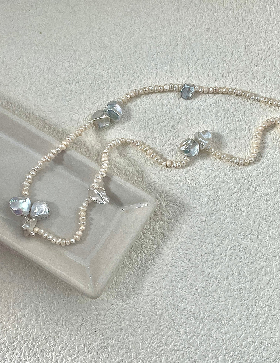 Petal Baroque Mini Pearl Beaded Necklace