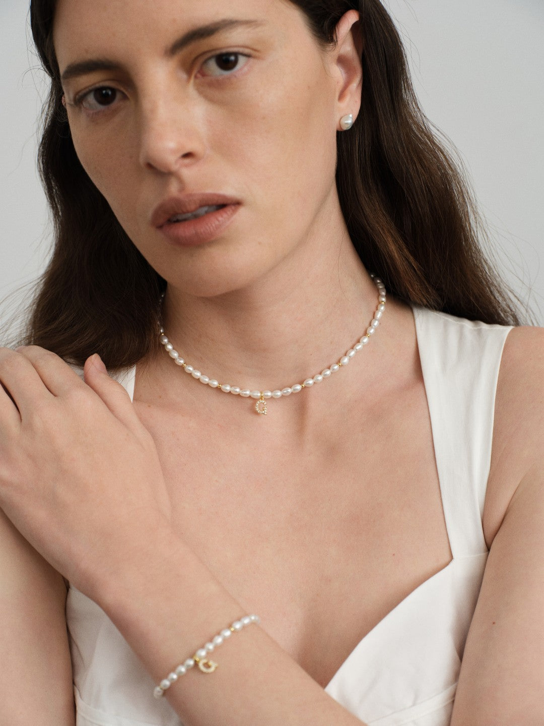 26 Letter Initial Pearl Necklace gembea jewelry