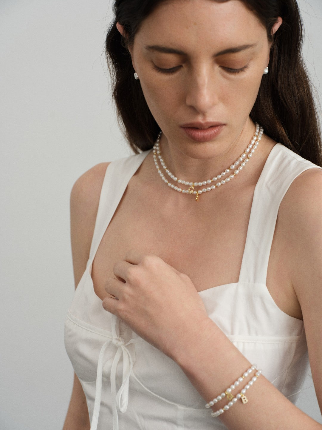 26 Letter Initial Pearl Necklace gembea jewelry