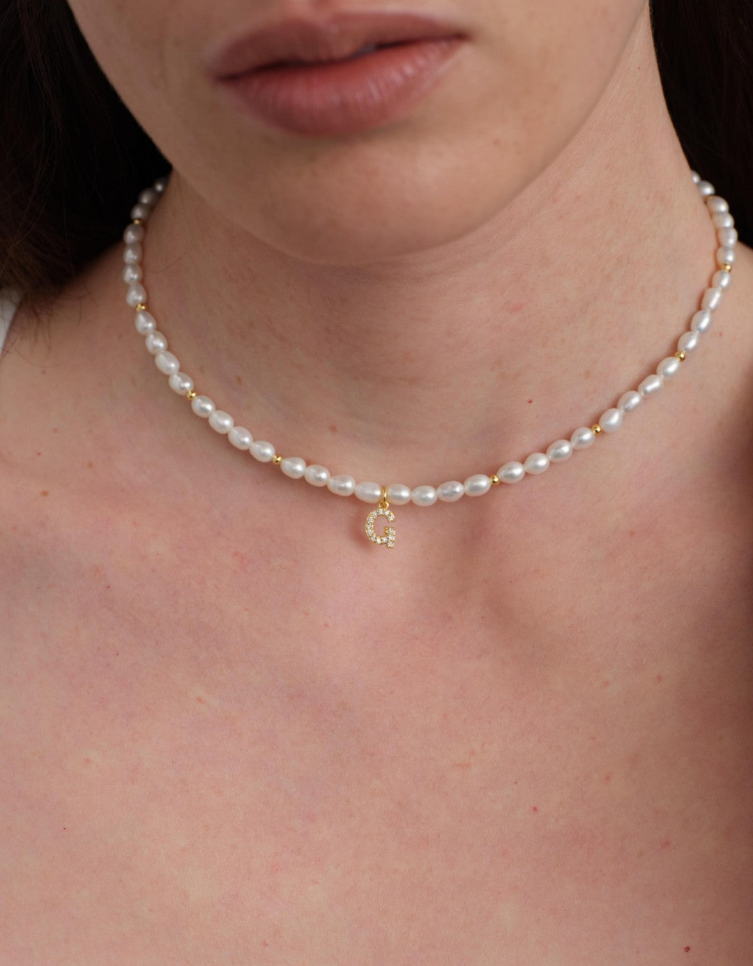 26 Letter Initial Pearl Necklace gembea jewelry