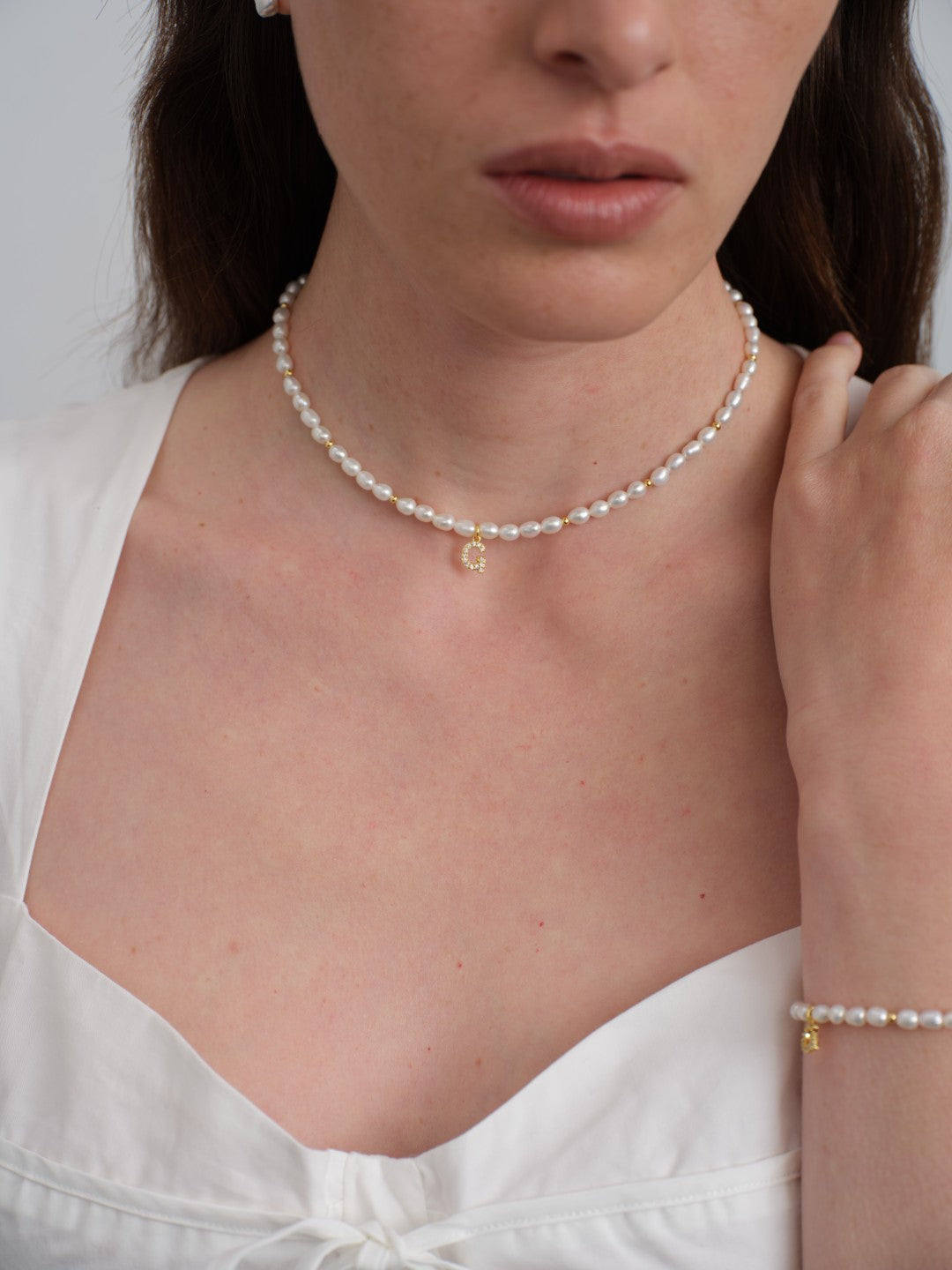 26 Letter Initial Pearl Necklace gembea jewelry