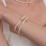 26 Letter Pearl Initial Bracelet gembea jewelry