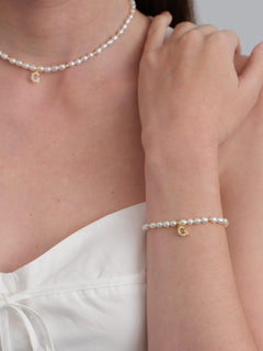 26 Letter Pearl Initial Bracelet gembea jewelry