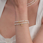 26 Letter Pearl Initial Bracelet gembea jewelry