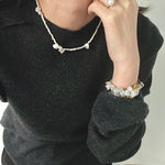 Petal Baroque Mini Pearl Beaded Necklace