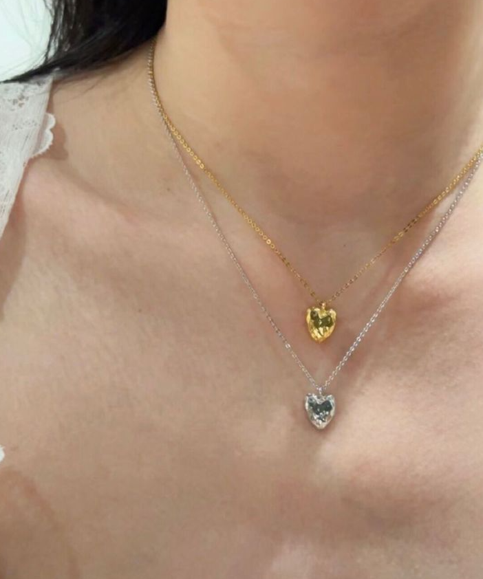 Irregular Heart Pendant Necklace-Gembea Jewelry