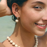 White Fossil Stone Drop Earrings