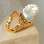 Natural Baroque Pearl Open Ring