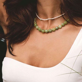 Green Grape Gemstone Beaded Necklace