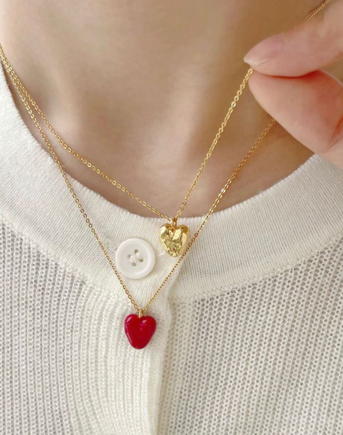 Irregular Heart Pendant Necklace-Gembea Jewelry