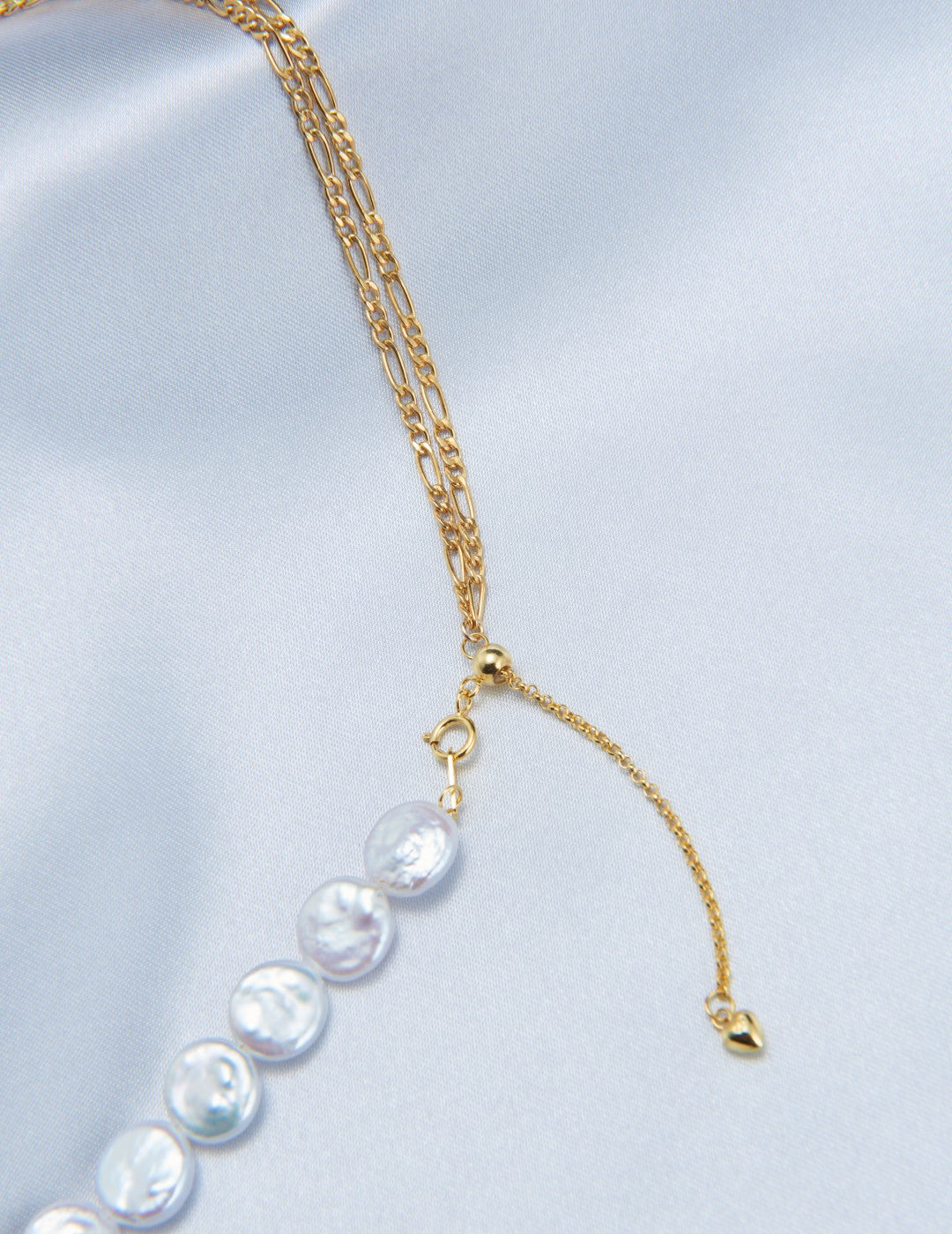 Double Chain Small Circle Baroque Pearl Necklace