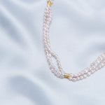 Three Layers Pink Freshwater Pearl Beaded Necklace