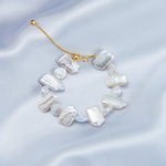 Square Round Beaded Baroque Pearl Bracelet