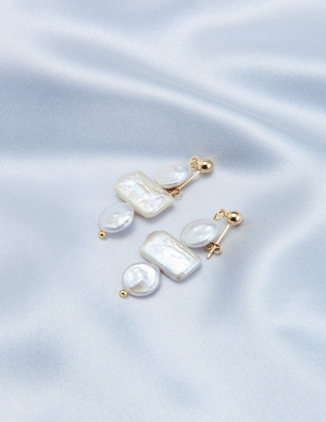 Circle Baroque Pendant Pearl Drop Earrings