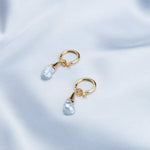 Shaped Baroque Drop Hoop Earrings