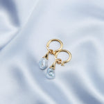 Shaped Baroque Drop Hoop Earrings