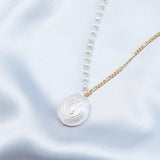 Round Baroque Pendant Chain Pearl Necklace