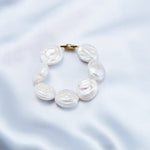 Flat Round Baroque Beaded Pearl Bracelet