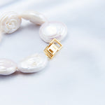 Flat Round Baroque Beaded Pearl Bracelet