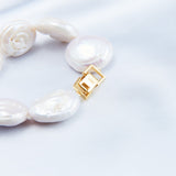 Flat Round Baroque Beaded Pearl Bracelet