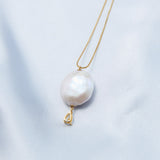 Round Baroque Pendant Chain Pearl Necklace