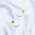 Round Pendant Baroque Pearl Earrings