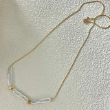 Simple Metal Long Baroque Pearl Necklaces