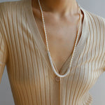 Pearl White Agate Long Necklace