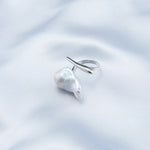 Sharp Knife Shape Large Baroque Open Pearl Ring