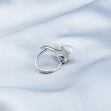 Sharp Knife Shape Large Baroque Open Pearl Ring