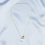 OT Buckle Love Baroque Pearl Chain Necklace