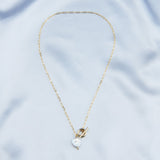 OT Buckle Love Baroque Pearl Chain Necklace