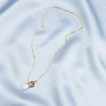 OT Buckle Love Baroque Pearl Chain Necklace