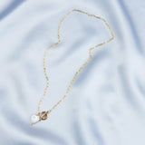 OT Buckle Love Baroque Pearl Chain Necklace